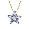 Thumbnail Image 0 of Marquise Tanzanite and 1/10 CT. T.W. Diamond Star Flower Pendant in 14K Gold