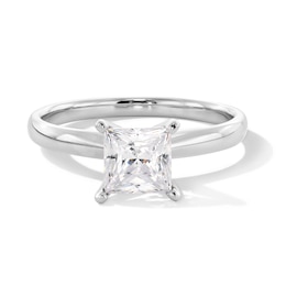 1 CT. Certified Princess-Cut Lab-Created Diamond Solitaire Engagement Ring in 14K White Gold (F/VS2)