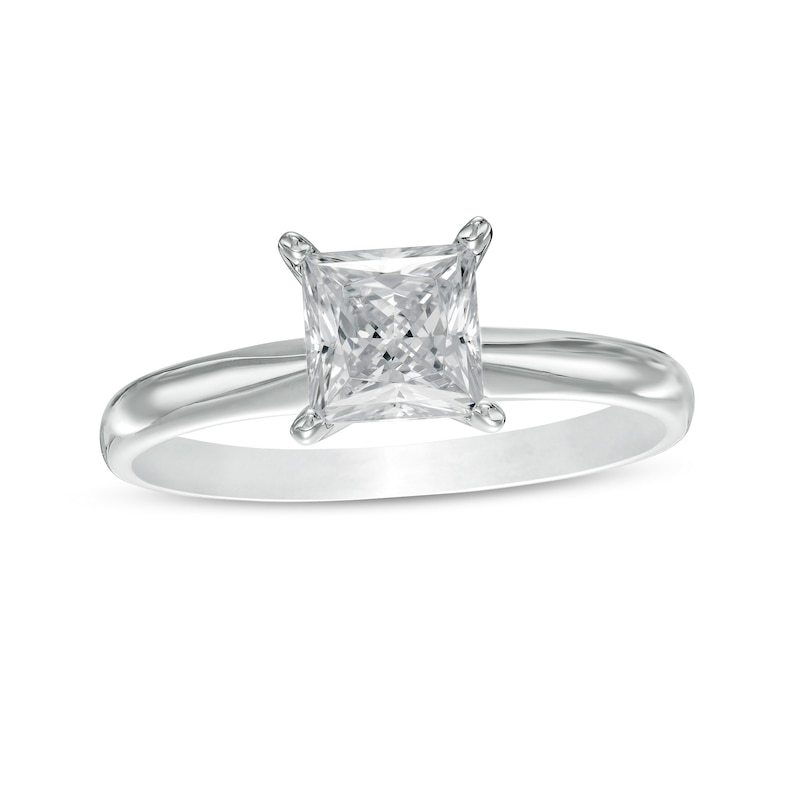 1 CT. Certified Princess-Cut Lab-Created Diamond Solitaire Engagement Ring in 14K White Gold (F/VS2)