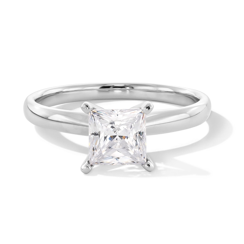 1 CT. Certified Princess-Cut Lab-Created Diamond Solitaire Engagement Ring in 14K White Gold (F/VS2)