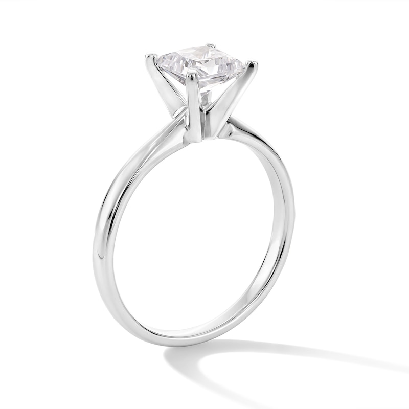 Main Image 3 of 1 CT. Certified Princess-Cut Lab-Grown Diamond Solitaire Engagement Ring in 14K White Gold (F/VS2)
