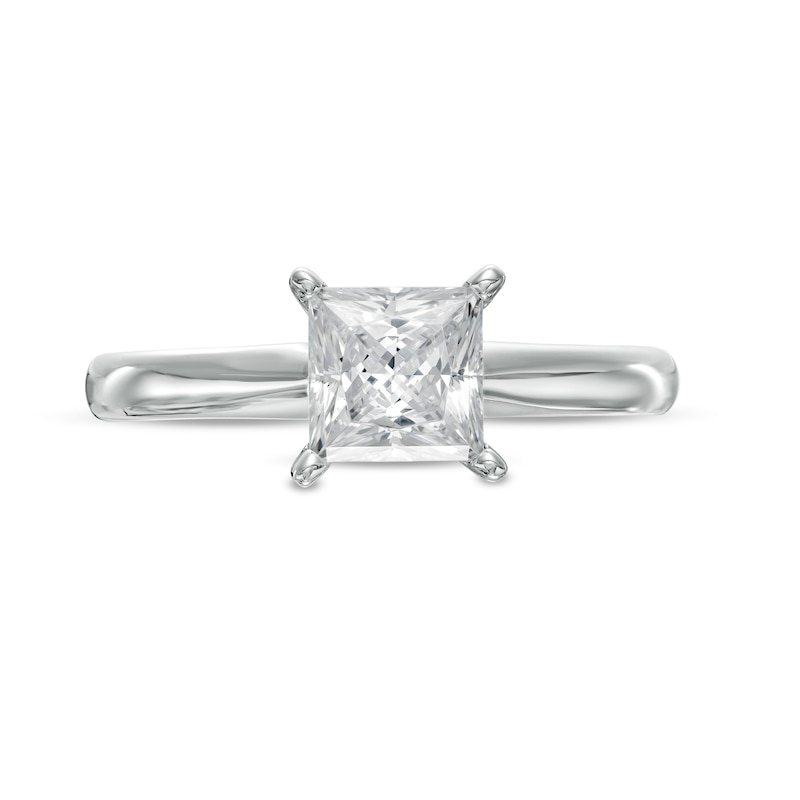 1 CT. Certified Princess-Cut Lab-Created Diamond Solitaire Engagement Ring in 14K White Gold (F/VS2)