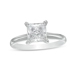 1-1/2 CT. Certified Princess-Cut Lab-Grown Diamond Solitaire Engagement Ring in 14K White Gold (F/VS2)