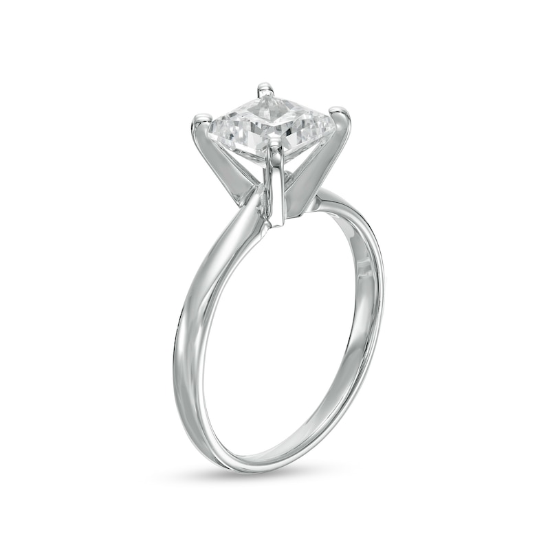 1-1/2 CT. Certified Princess-Cut Lab-Created Diamond Solitaire Engagement Ring in 14K White Gold (F/VS2)