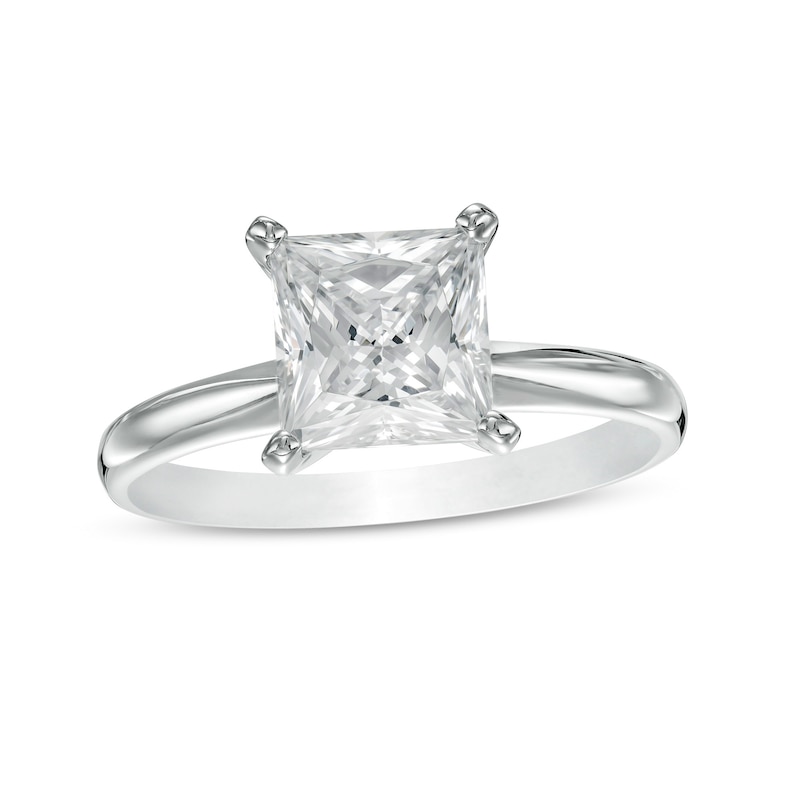 Main Image 1 of 2 CT. Certified Princess-Cut Lab-Grown Diamond Solitaire Engagement Ring in 14K White Gold (F/VS2)