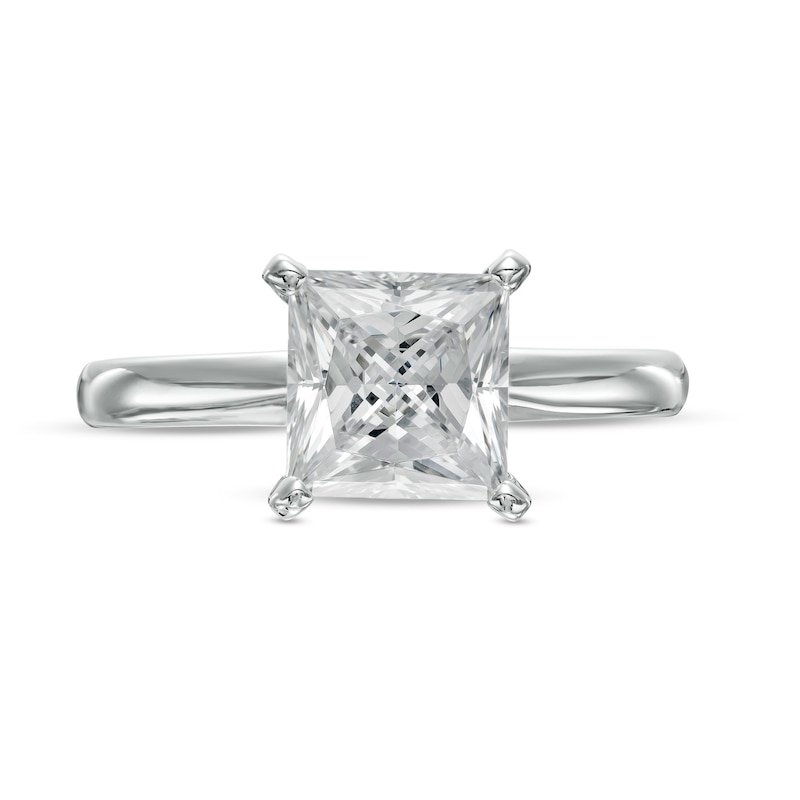 Main Image 4 of 2 CT. Certified Princess-Cut Lab-Grown Diamond Solitaire Engagement Ring in 14K White Gold (F/VS2)