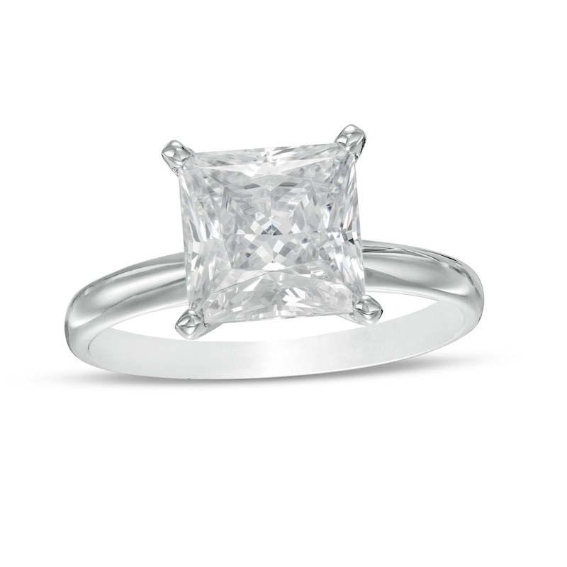 Main Image 1 of 3 CT. Certified Princess-Cut Lab-Grown Diamond Solitaire Engagement Ring in 14K White Gold (F/VS2)