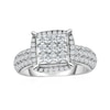 Thumbnail Image 1 of 2 CT. T.W. Composite Princess-Cut Frame Engagement Ring in 14K White Gold