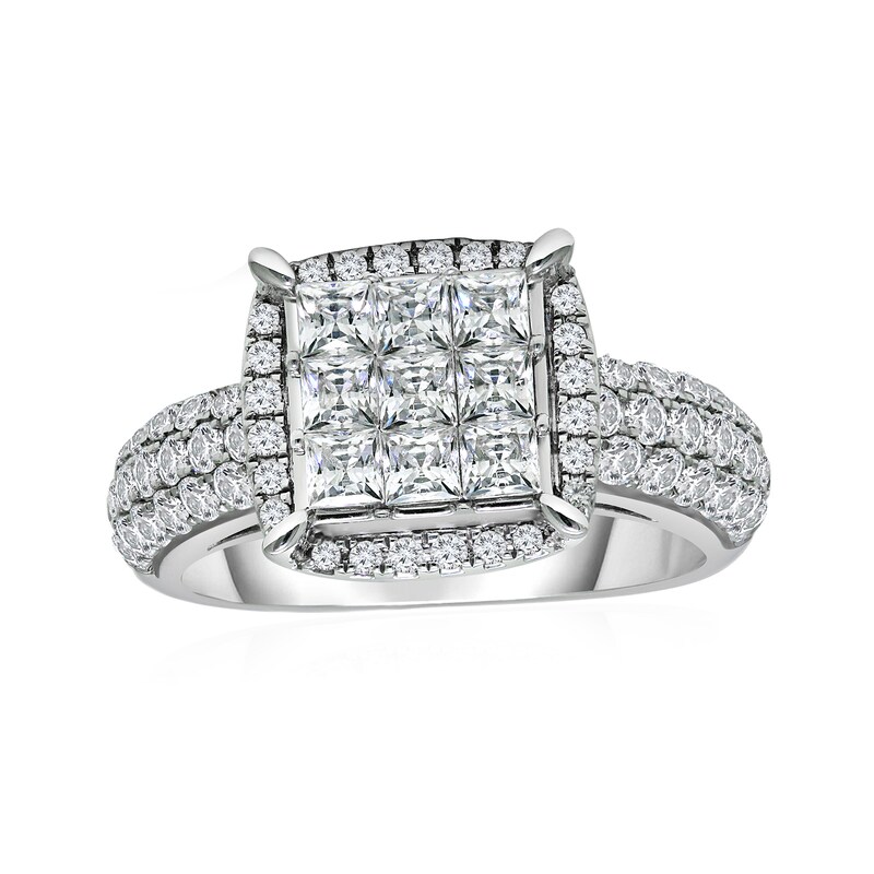 Main Image 1 of 2 CT. T.W. Composite Princess-Cut Frame Engagement Ring in 14K White Gold