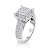 Thumbnail Image 2 of 2 CT. T.W. Composite Princess-Cut Frame Engagement Ring in 14K White Gold