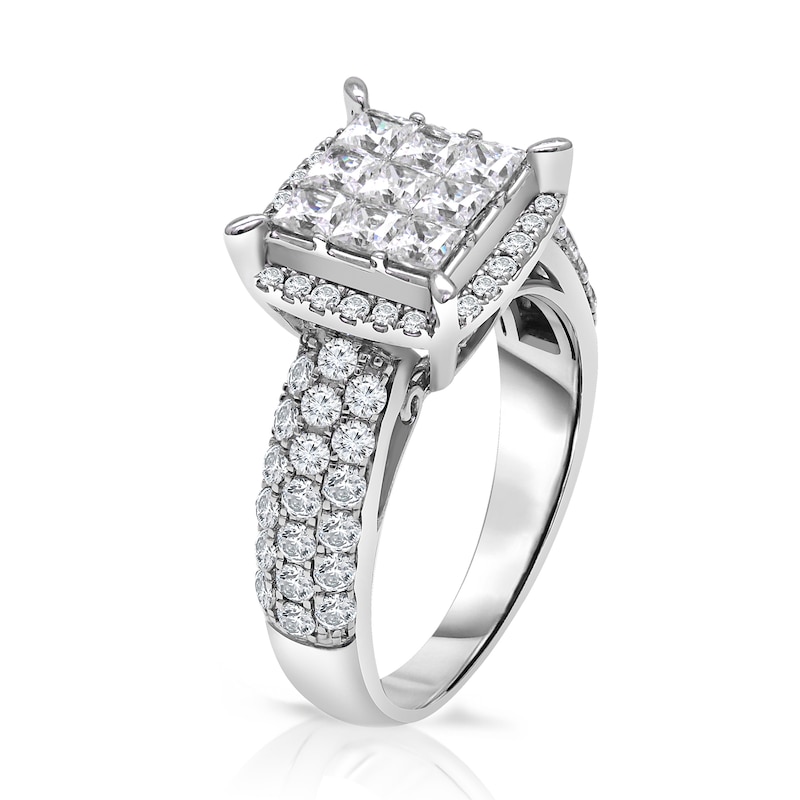 Main Image 2 of 2 CT. T.W. Composite Princess-Cut Frame Engagement Ring in 14K White Gold
