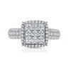 Thumbnail Image 3 of 2 CT. T.W. Composite Princess-Cut Frame Engagement Ring in 14K White Gold