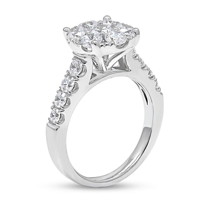 2 CT. T.W. Diamond Oval Frame Engagement Ring in 14K White Gold