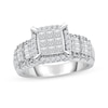 Thumbnail Image 0 of 1 CT. T.W. Composite Princess-Cut Diamond Frame Engagement Ring in 14K White Gold