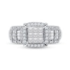Thumbnail Image 2 of 1 CT. T.W. Composite Princess-Cut Diamond Frame Engagement Ring in 14K White Gold