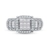 Thumbnail Image 3 of 1 CT. T.W. Composite Princess-Cut Diamond Frame Engagement Ring in 14K White Gold
