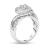 Thumbnail Image 1 of 1 CT. T.W. Diamond Frame Bypass Engagement Ring in 14K White Gold