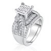 Thumbnail Image 1 of 2 CT.T.W. Composite Diamond Multi-Row Engagement Ring in 14K White Gold