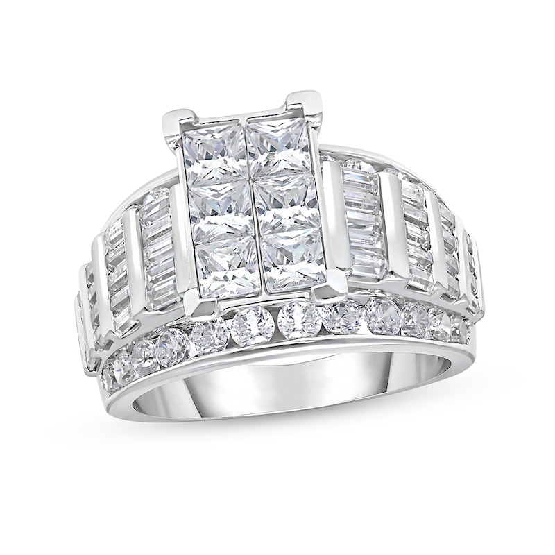 Main Image 1 of 3 CT. T.W. Composite Princess-Cut Diamond Rectangular Engagement Ring in 14K Gold