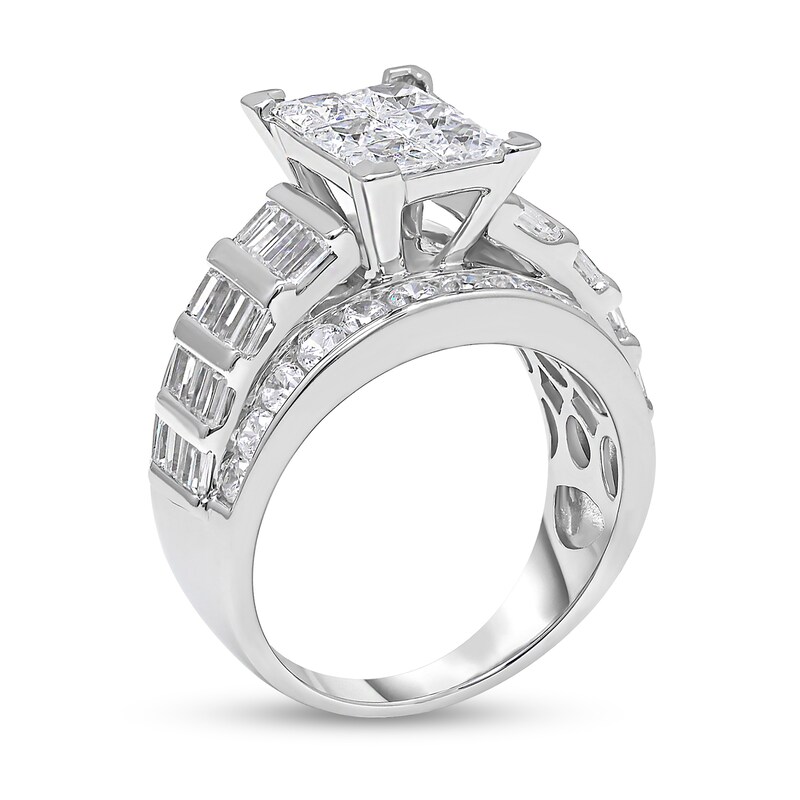 Main Image 2 of 3 CT. T.W. Composite Princess-Cut Diamond Rectangular Engagement Ring in 14K Gold