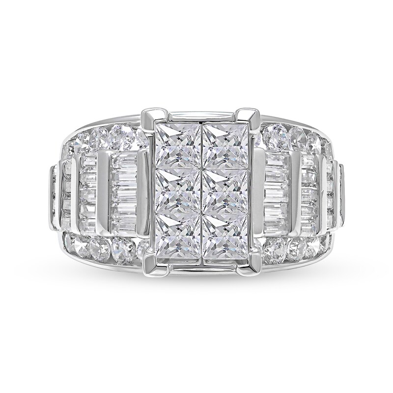 Main Image 3 of 3 CT. T.W. Composite Princess-Cut Diamond Rectangular Engagement Ring in 14K Gold