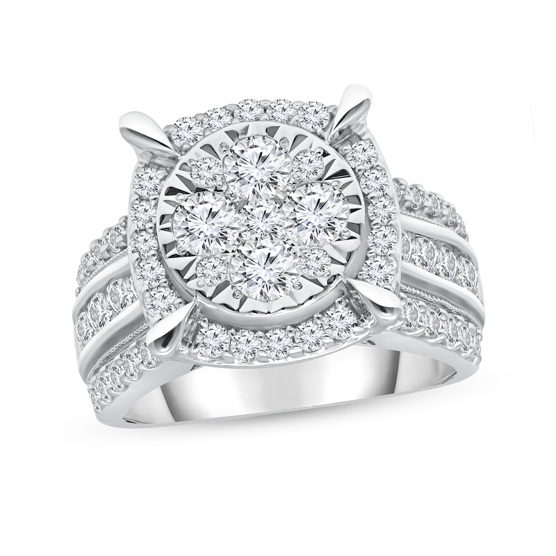 Main Image 1 of 2 CT. T.W. Composite Diamond Frame Engagement Ring in 14K White Gold