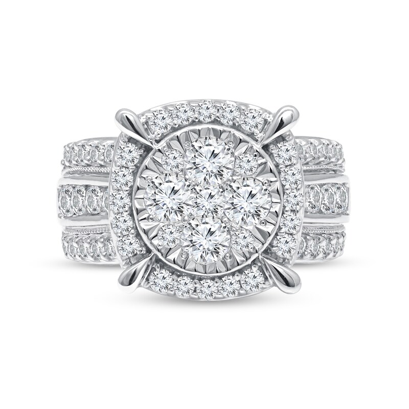 Main Image 3 of 2 CT. T.W. Composite Diamond Frame Engagement Ring in 14K White Gold