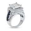 Thumbnail Image 2 of 2-7/8 CT. T.W. Composite Diamond and Blue Lab-Created Sapphire Square Frame Engagement Ring in 14K White Gold