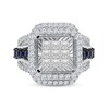 Thumbnail Image 3 of 2-7/8 CT. T.W. Composite Diamond and Blue Lab-Created Sapphire Square Frame Engagement Ring in 14K White Gold