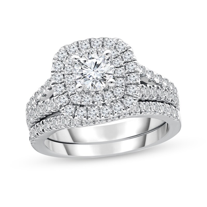 2 CT. T.W. Diamond Frame Engagement Ring in 14K White Gold
