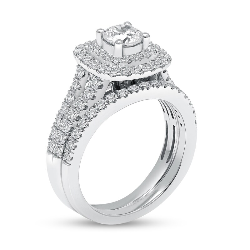 2 CT. T.W. Diamond Frame Engagement Ring in 14K White Gold