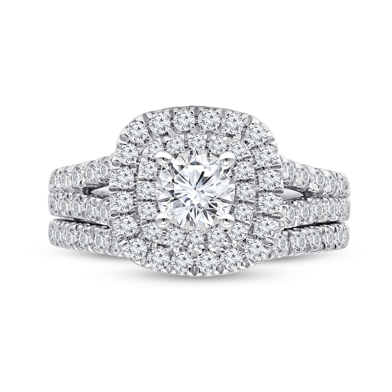 2 CT. T.W. Diamond Frame Engagement Ring in 14K White Gold