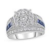 Thumbnail Image 1 of 2 CT. T.W. Composite Diamond and Blue Princess-Cut Lab-Created Sapphire Engagement Ring in 14K White Gold