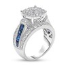 Thumbnail Image 2 of 2 CT. T.W. Composite Diamond and Blue Princess-Cut Lab-Created Sapphire Engagement Ring in 14K White Gold