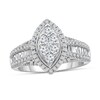 Thumbnail Image 1 of 1 CT. Composite Diamond Marquise Frame Engagement Ring in 14K White Gold