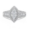 Thumbnail Image 3 of 1 CT. Composite Diamond Marquise Frame Engagement Ring in 14K White Gold