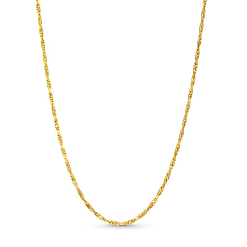 Main Image 1 of 1.58mm Adjustable Diamond-Cut Rope Chain Necklace in Solid 14K Gold - 22"