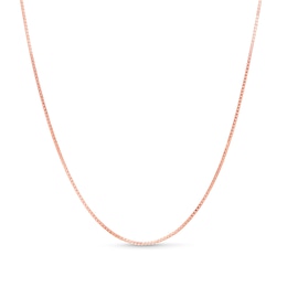 0.90mm Box Chain Necklace in Solid 14K Rose Gold - 18&quot;