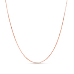 0.90mm Box Chain Necklace in Solid 14K Rose Gold - 18"