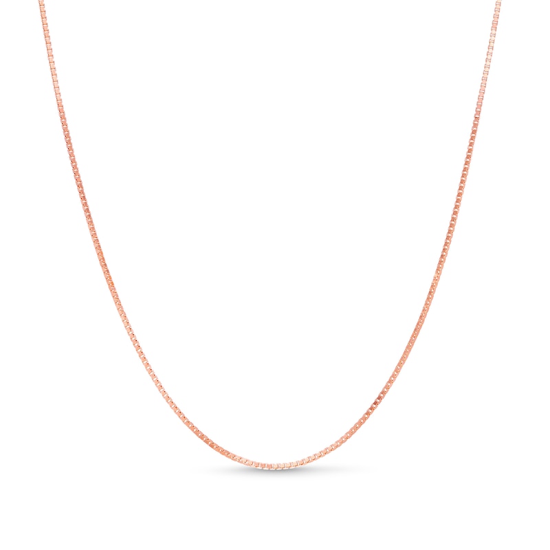 Main Image 1 of 0.90mm Box Chain Necklace in Solid 14K Rose Gold - 18"