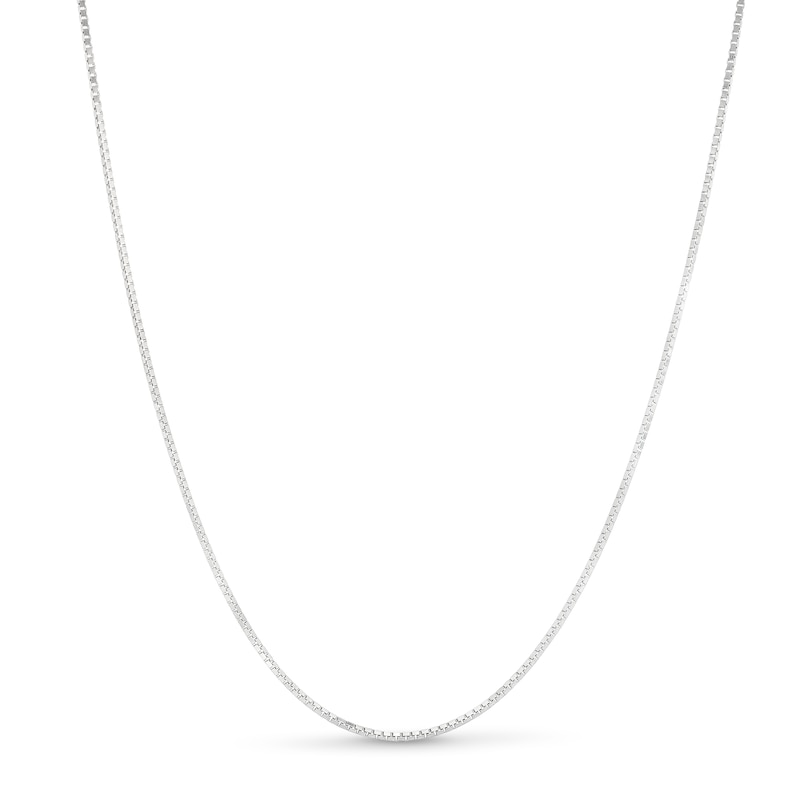 Main Image 1 of 0.90mm Box Chain Necklace in Solid 14K White Gold - 18"
