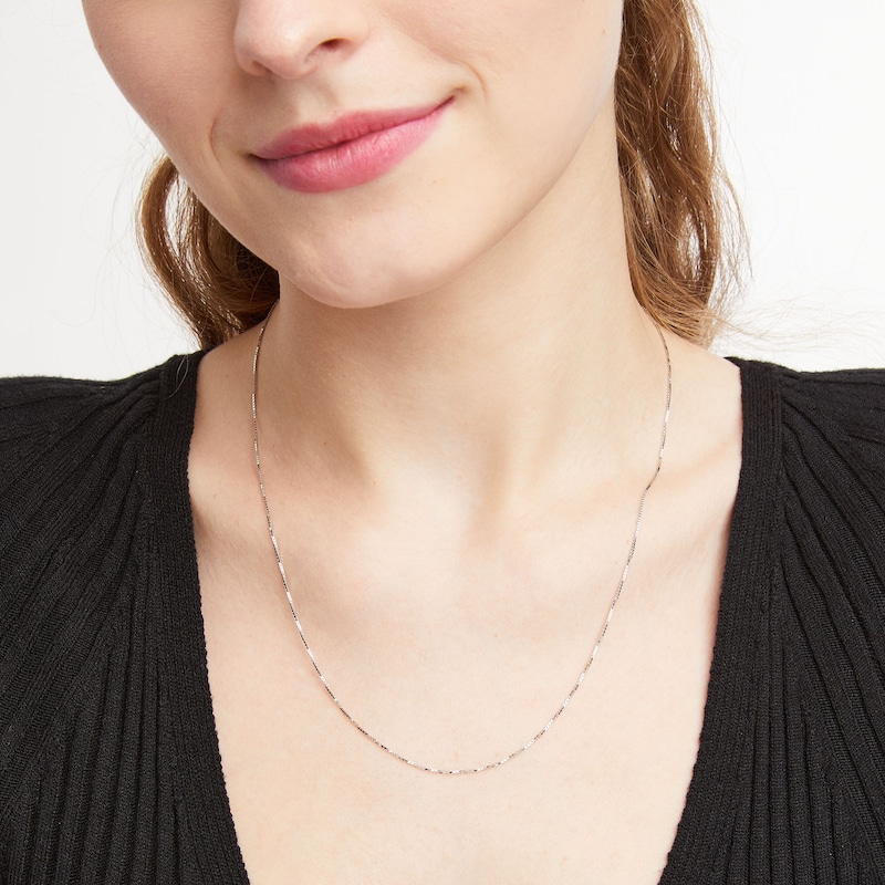 Main Image 2 of 0.90mm Box Chain Necklace in Solid 14K White Gold - 20"