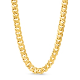 7.8mm Cuban Curb Chain Necklace in Hollow 10K Gold - 24"