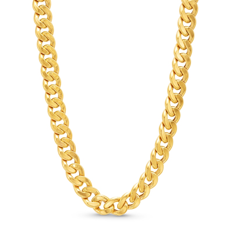 Main Image 1 of 7.8mm Cuban Curb Chain Necklace in Hollow 10K Gold - 24"