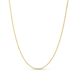1.0mm Adjustable Singapore Chain Necklace in Solid 14K Gold - 22"