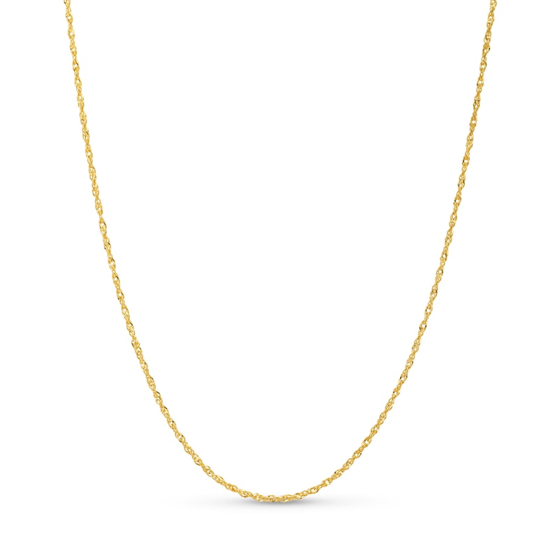 Main Image 1 of 1.0mm Adjustable Singapore Chain Necklace in Solid 14K Gold - 22"