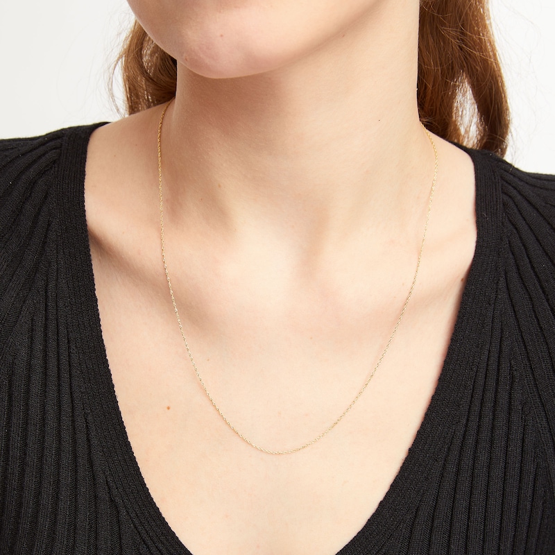 Main Image 2 of 1.0mm Adjustable Singapore Chain Necklace in Solid 14K Gold - 22"