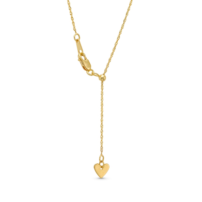 Main Image 3 of 1.0mm Adjustable Singapore Chain Necklace in Solid 14K Gold - 22"
