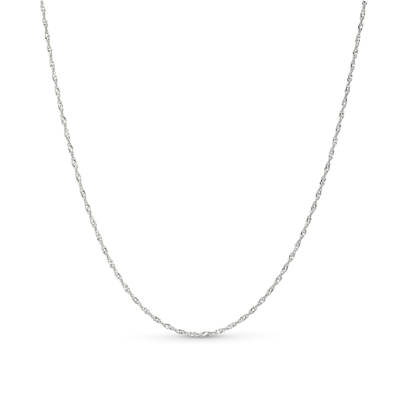 Main Image 1 of 1.0mm Adjustable Singapore Chain Necklace in Solid 14K White Gold - 22"