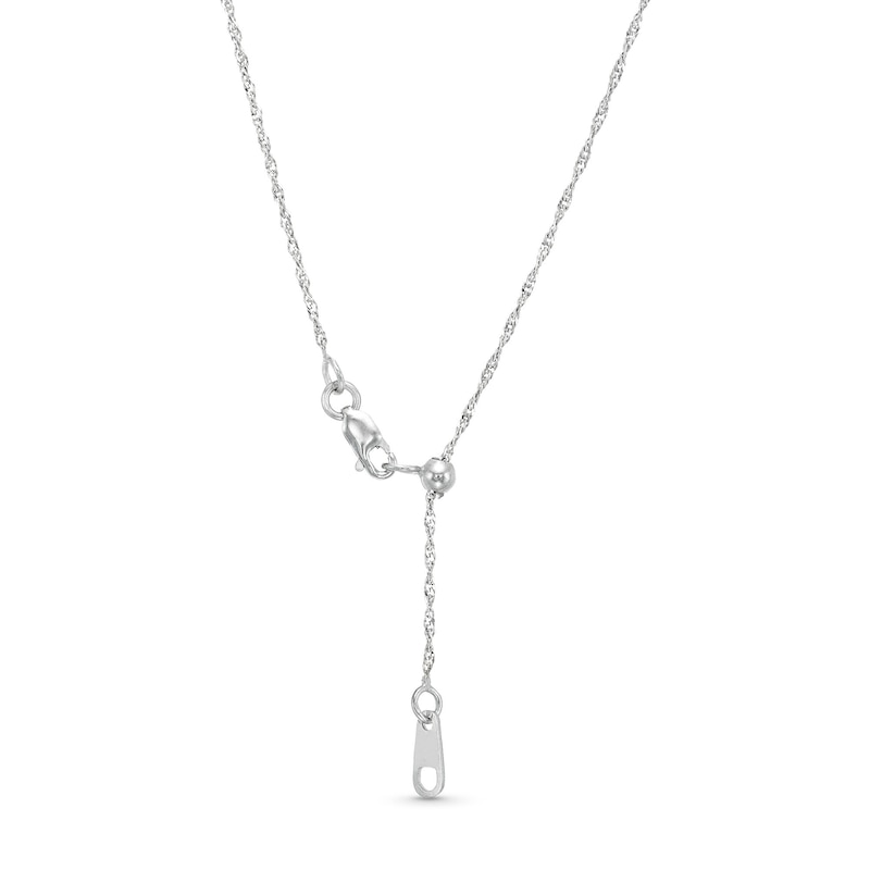 Main Image 3 of 1.0mm Adjustable Singapore Chain Necklace in Solid 14K White Gold - 22"